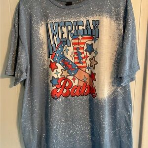 Women’s Country Western shirt XL Gildan Softstyle Blue Speckled T-Shirt